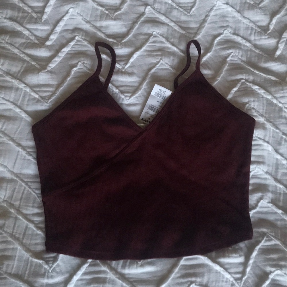 Wine/burgundy crop top NWT